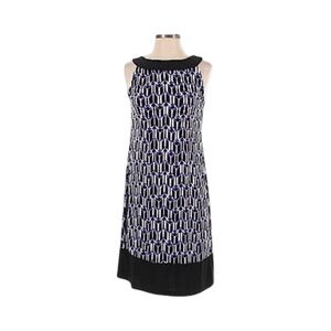 Cato Black White with Purple Geometric Shift Midi All Seasons Occasions